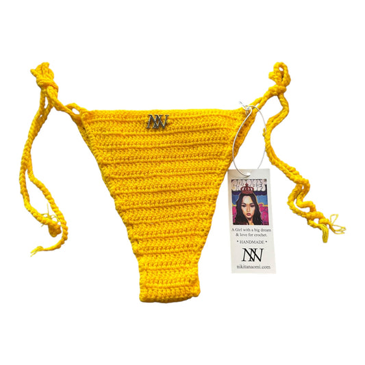 Yellow Classic Crochet Bikini Bottom by Nikita Naomi