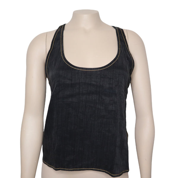 Zara Black Scoop Neck Racerback Tank Top Women's Size XS NWT