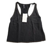 Zara Black Scoop Neck Racerback Tank Top Women's Size XS NWT