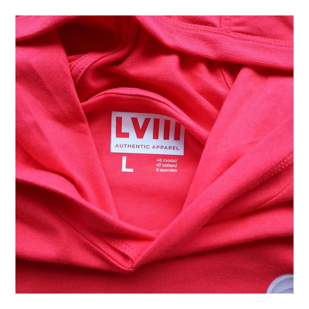 Super Bowl LVIII Las Vegas Hoodie Red Long Sleeve Pullover Large