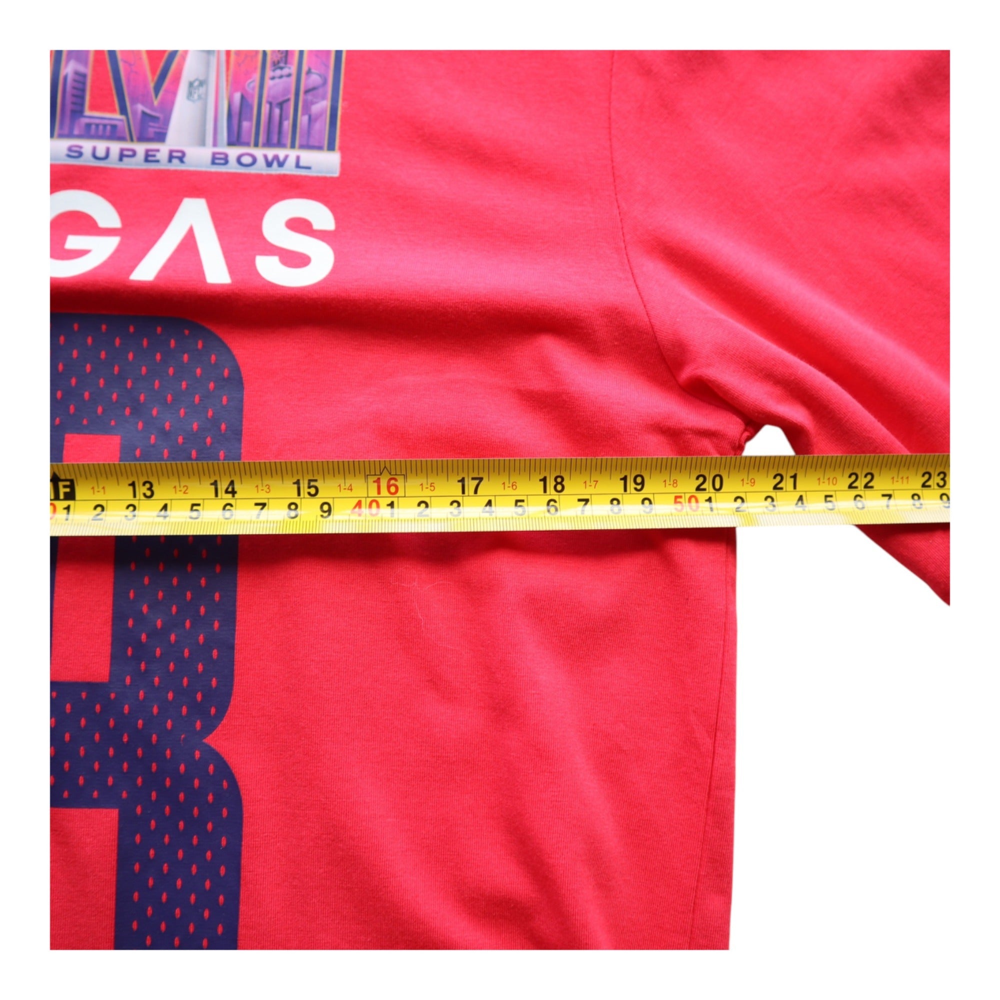 Super Bowl LVIII Las Vegas Hoodie Red Long Sleeve Pullover Large