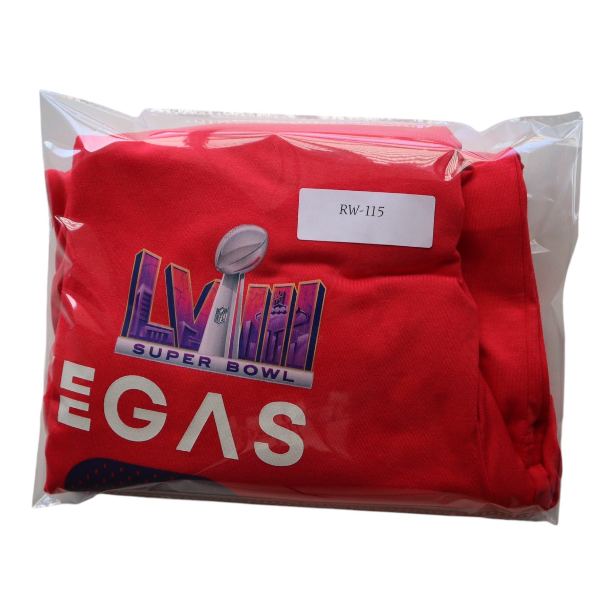 Super Bowl LVIII Las Vegas Hoodie Red Long Sleeve Pullover Large