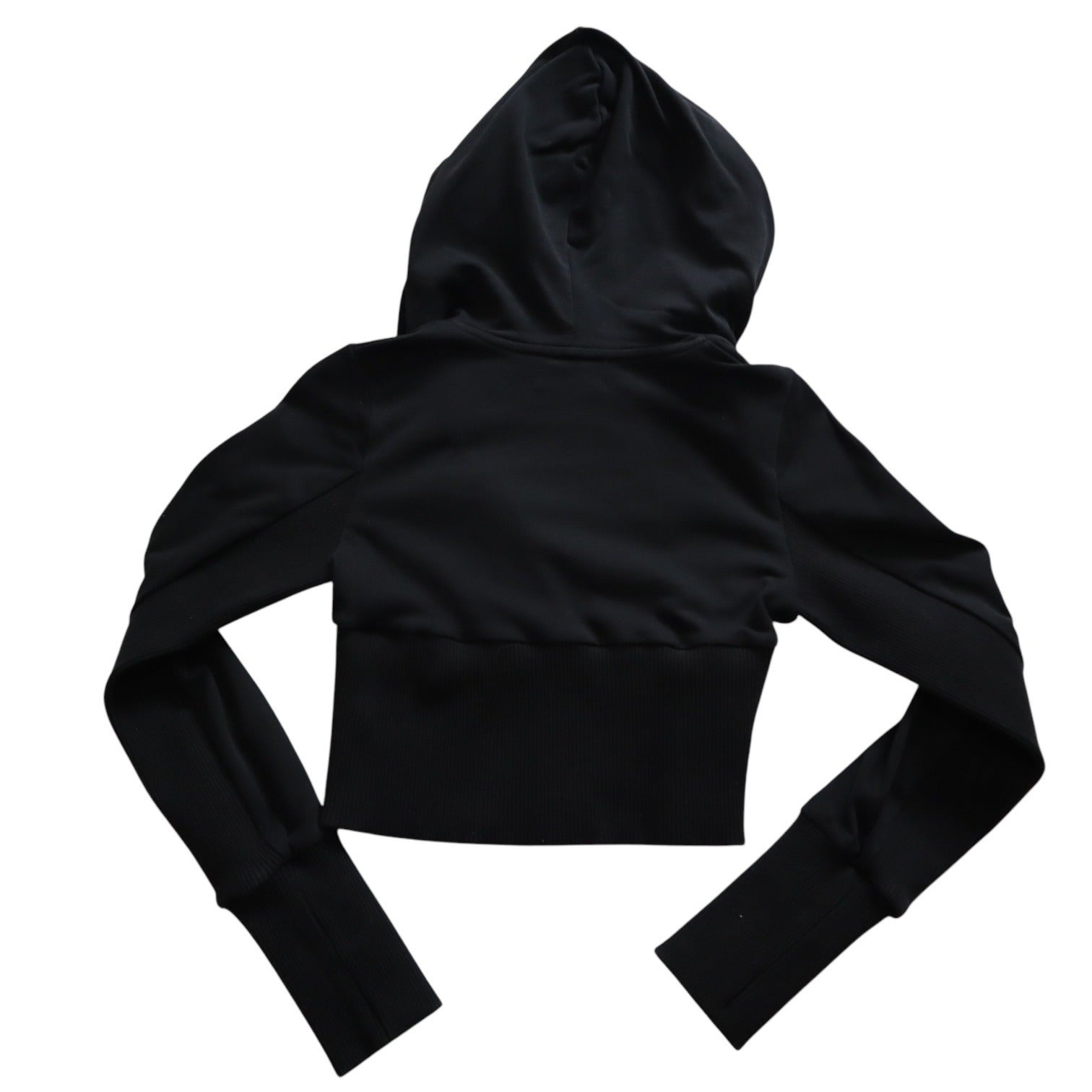 I Am Gia Black Cropped Hooded Sweater Women's Size Small