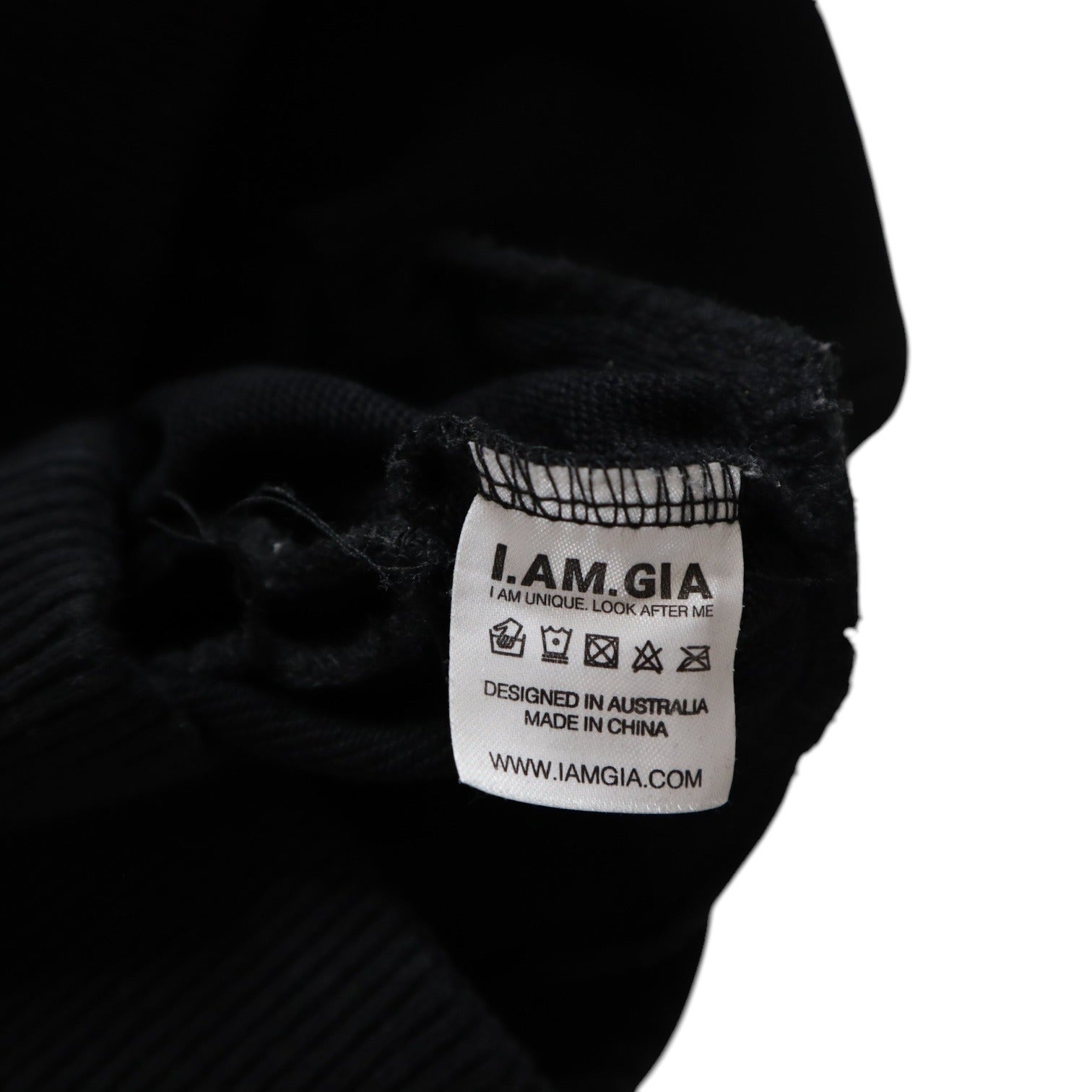 I Am Gia Black Cropped Hooded Sweater Women's Size Small