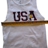 Peanuts USA Snoopy White Ribbed Tank Top Women's Size XS