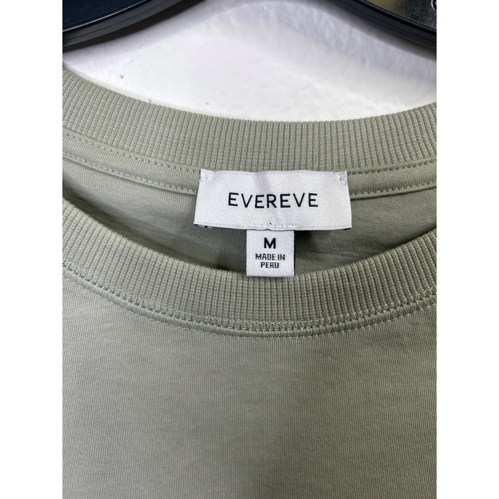 #1072 Evereve Womens Sage Green Pima Cotton Short Sleeve Top Size M