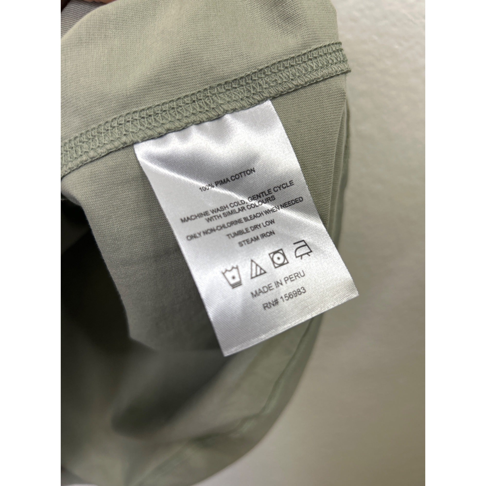 #1072 Evereve Womens Sage Green Pima Cotton Short Sleeve Top Size M