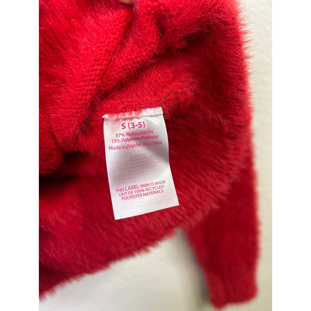 #1078 No Boundaries Women's Red Eyelash Knit Sweater S Mock Neck Long Sleeve