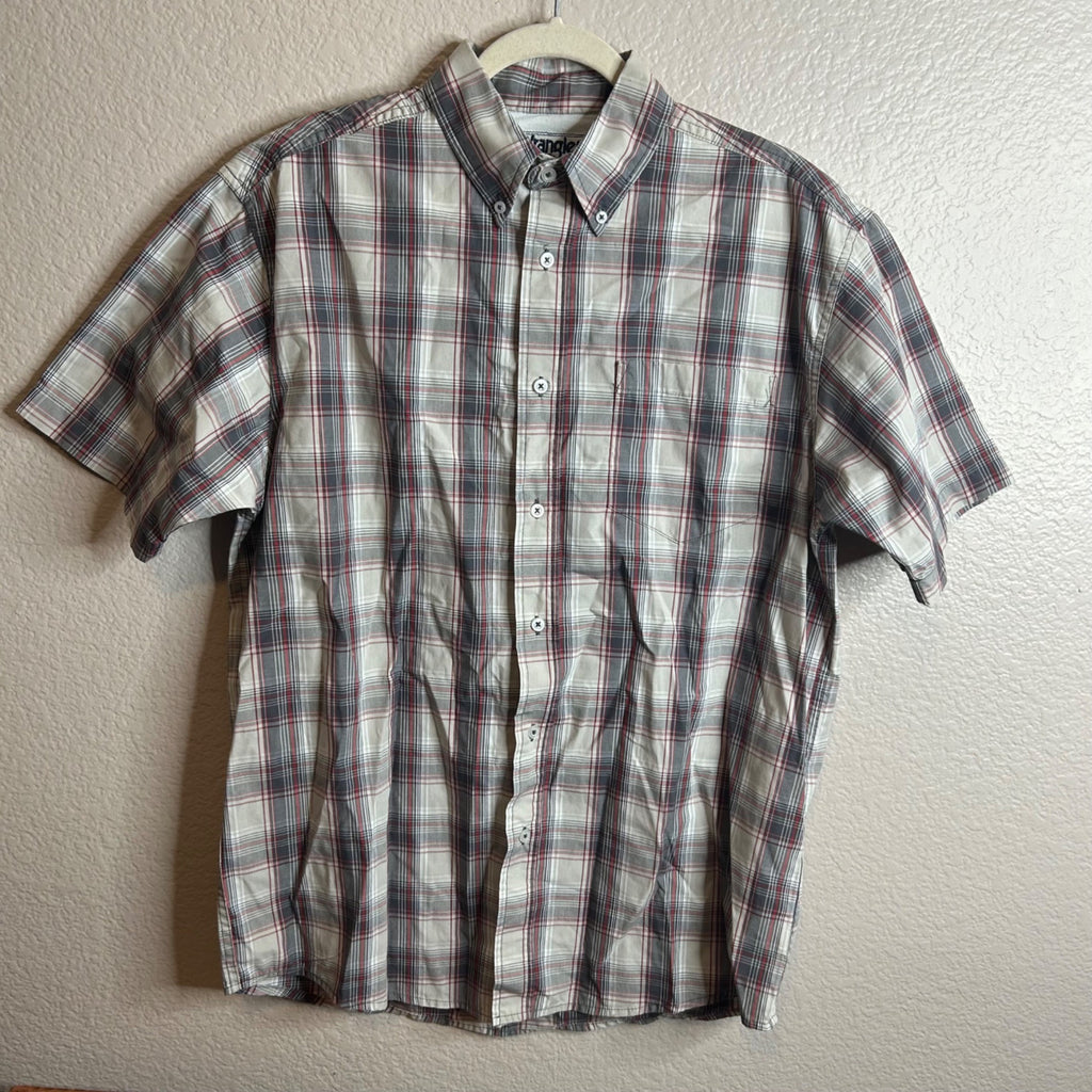 DG-27 Wrangler Hero Men's Medium Plaid Short-Sleeve Button-Up Shirt