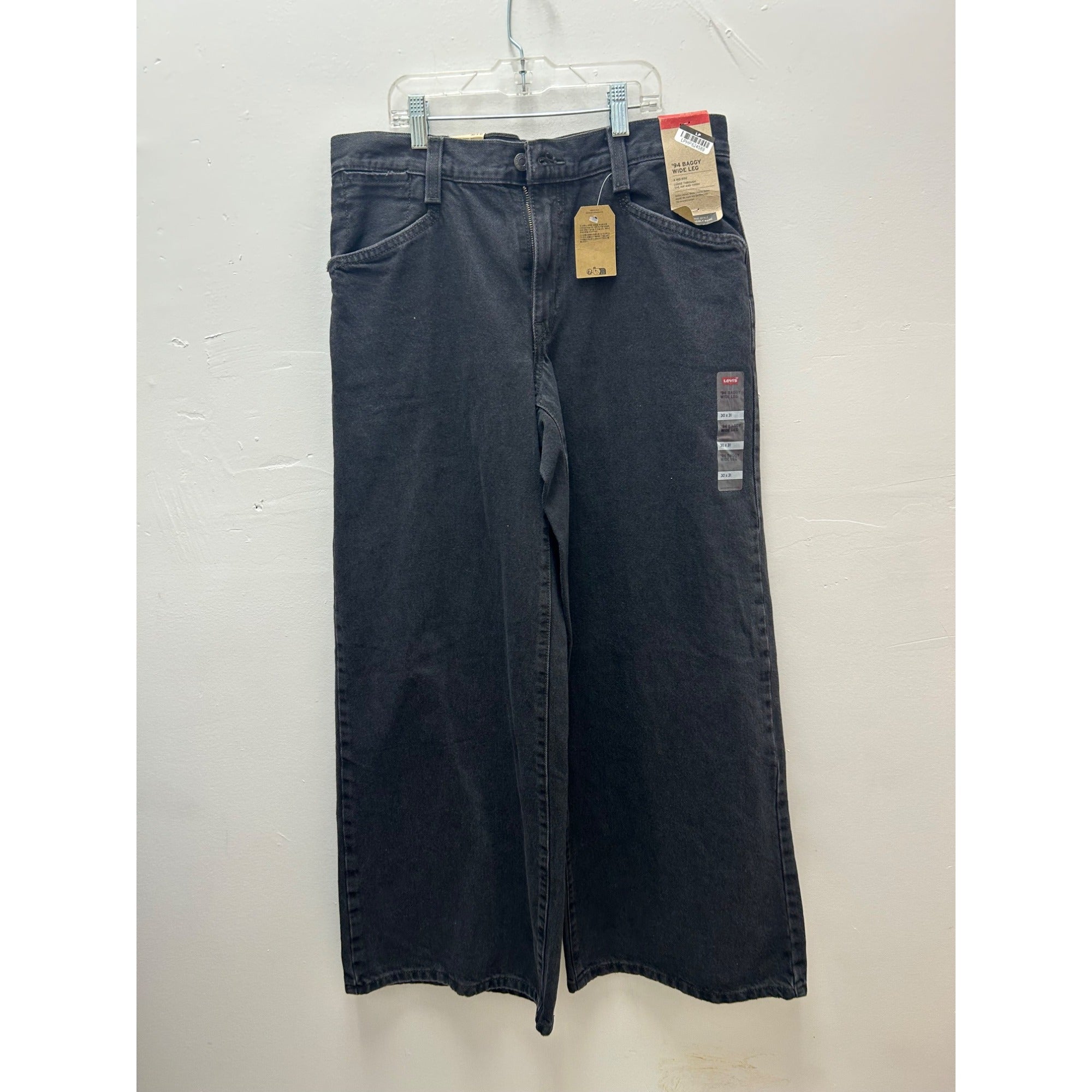 K-149 Women's Levi's Size: 30 X 31 '94 Baggy Wide-Leg Jeans, Medium, Black