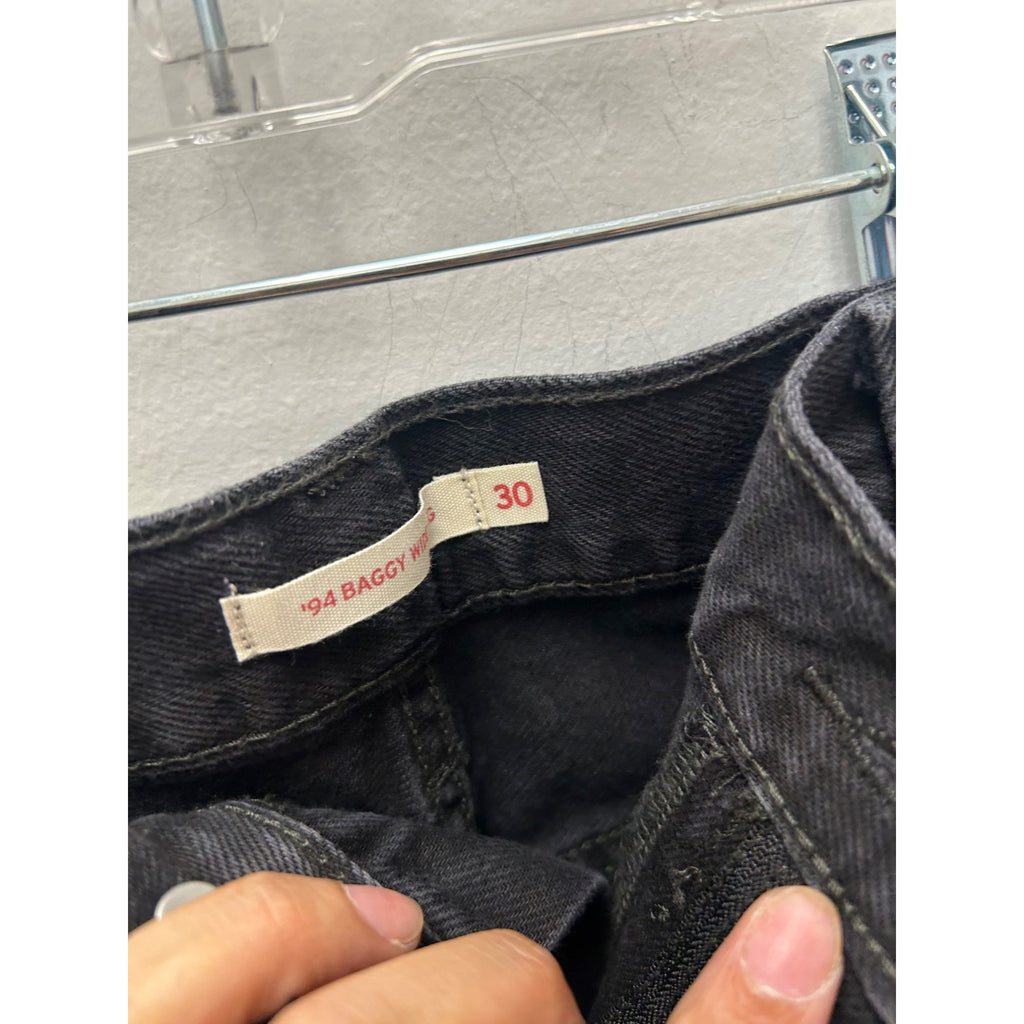 K-149 Women's Levi's Size: 30 X 31 '94 Baggy Wide-Leg Jeans, Medium, Black