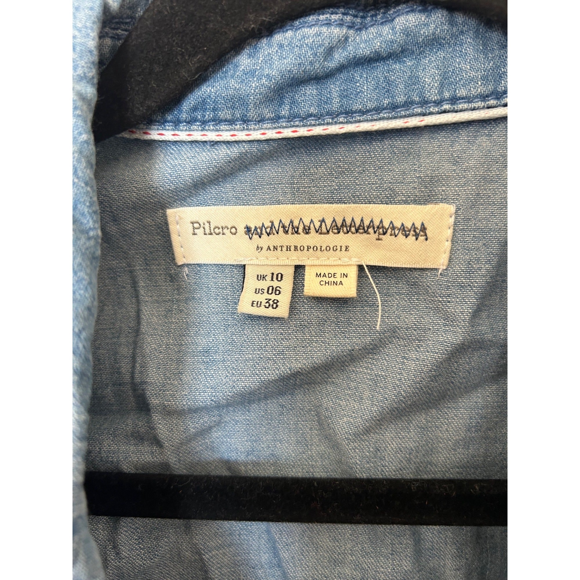 Pilcro By Anthropologie Women's US 6 Denim Sleeveless Tie Front Vest Shirt Top