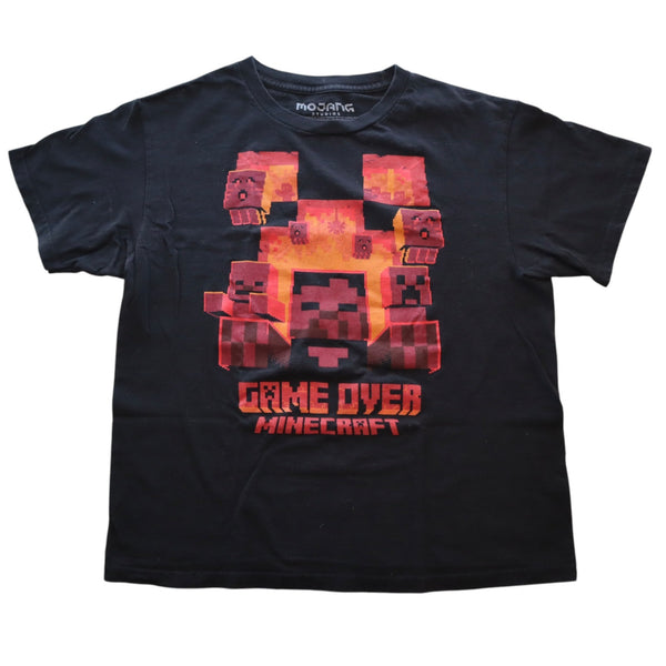 Minecraft "Game Over" T-Shirt By Mojang Studios Large Black Cotton