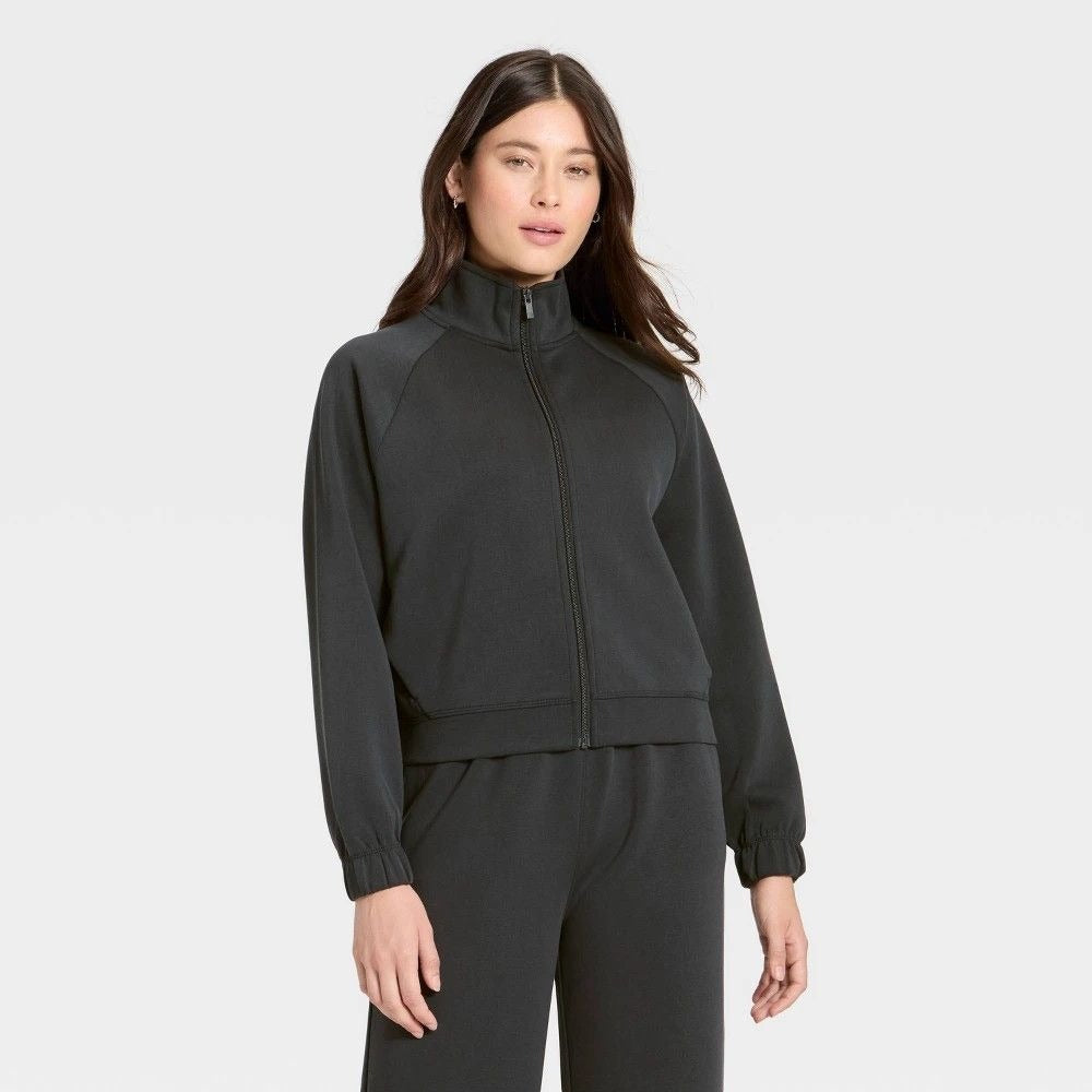 K-166 All in Motion Airy Sleek Full Zip Jacket Black Women's Size Large