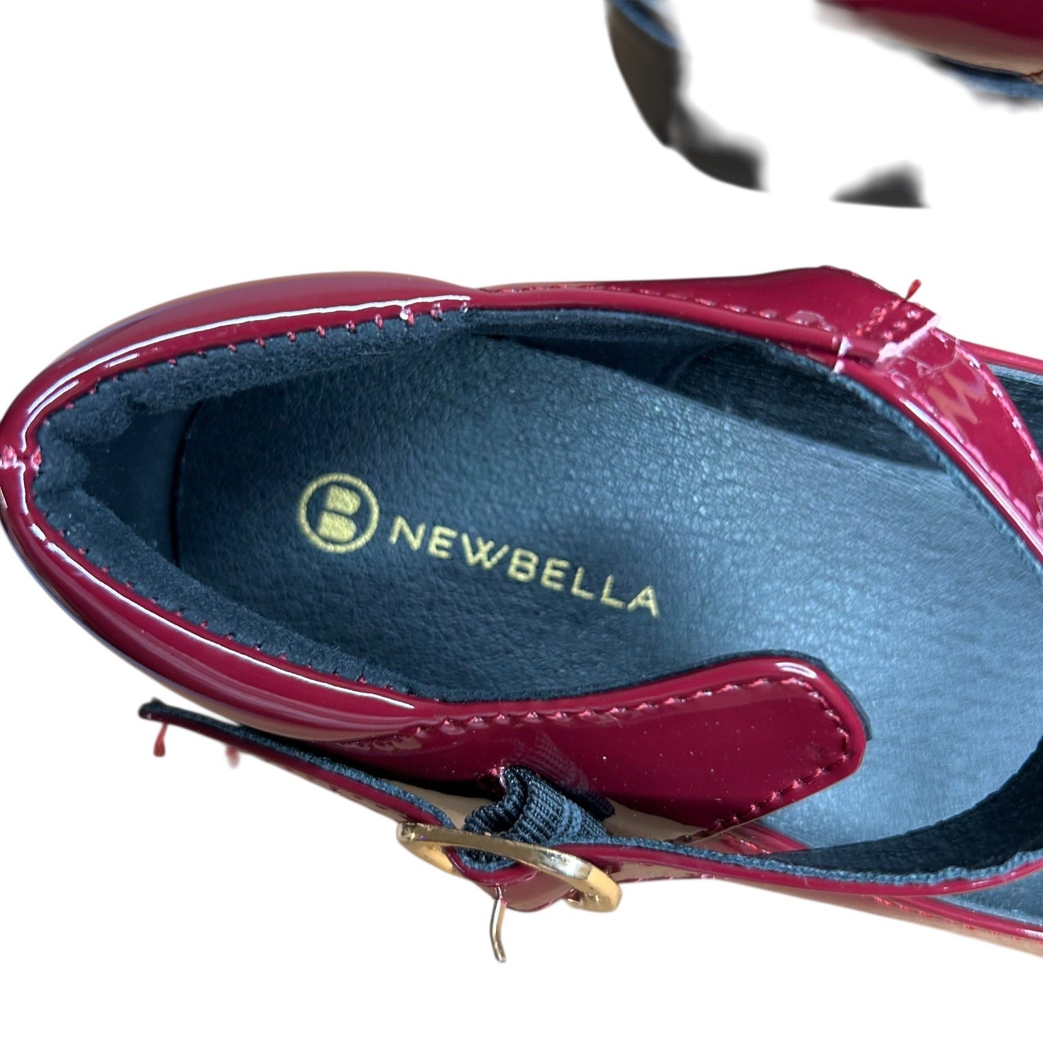 Newbella Size 5 Burgundy Block Heel Mary Janes W/ Adjustable Strap & Chunky Sole