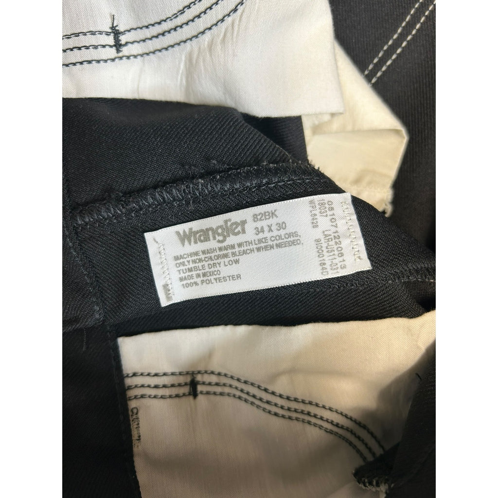 DG-93 Wrangler Men's Size 34 X 30 Black Straight Leg Dress Pants Workwear Trousers