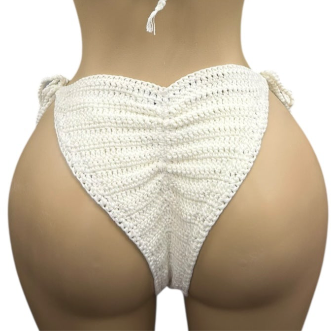White Nova Crochet Bikini Bottom by Nikita Naomi
