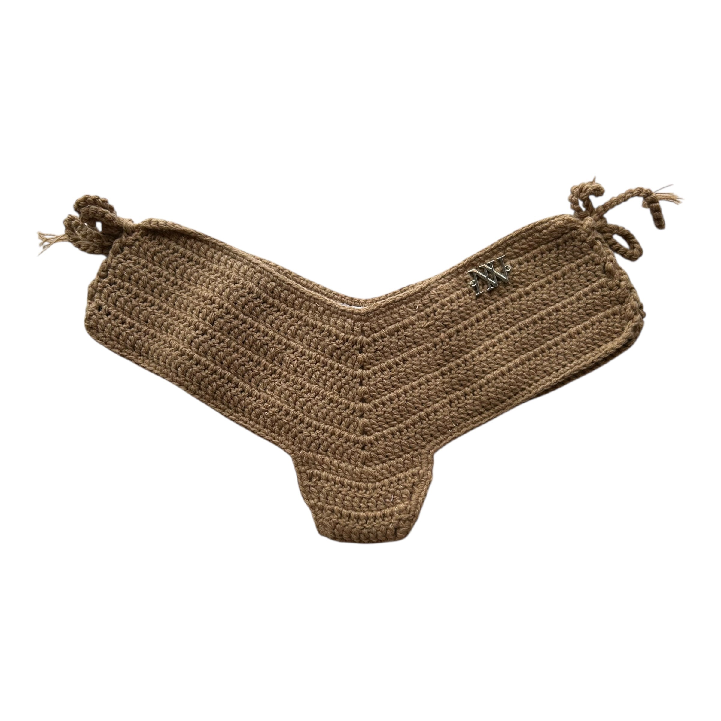 Tan Boy-Shorts Crochet Bikini Bottom by Nikita Naomi