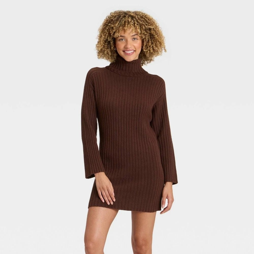 K-71 A New Day Women's Brown Mini Sweater Dress Size X-Small