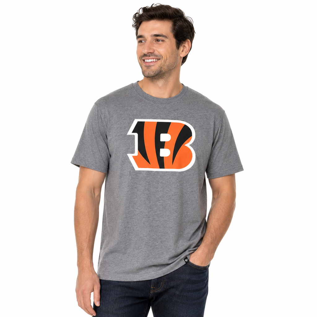 DG-177 NFL '47 Brand Cincinnati Bengals Crew Neck Men's T-Shirt Slate Gray Graphic Size Large