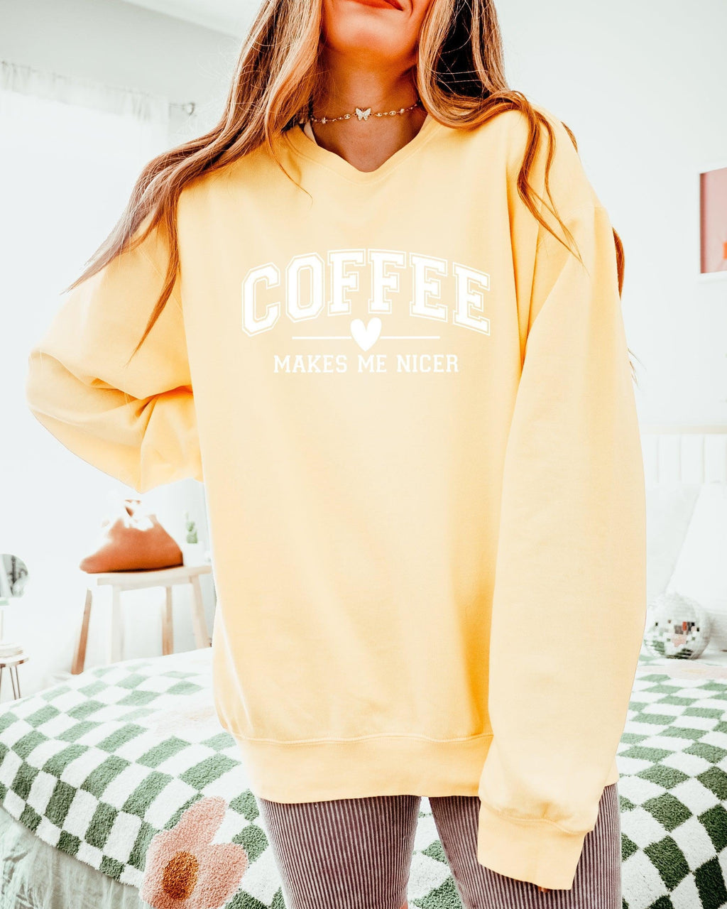 Coffee Makes Me Nicer Garment Dyed Comfort Colors Sweatshirt