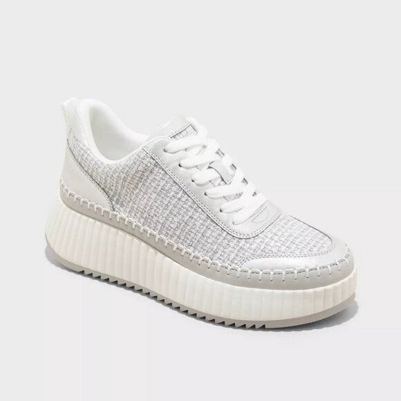 K-2 Universal Thread Size 8 Women's Persephone Sneakers Silver Gray Tweed