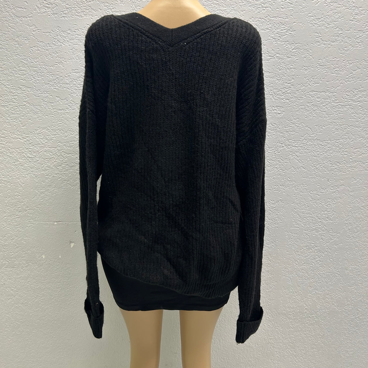 No Boundaries Small Lace Up Sweater, Black