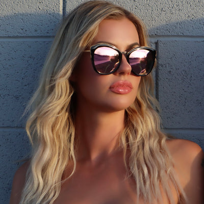 NOT YOUR TYPE Women's Fashion Sunglasses, Black Frame and Multi Color Lens