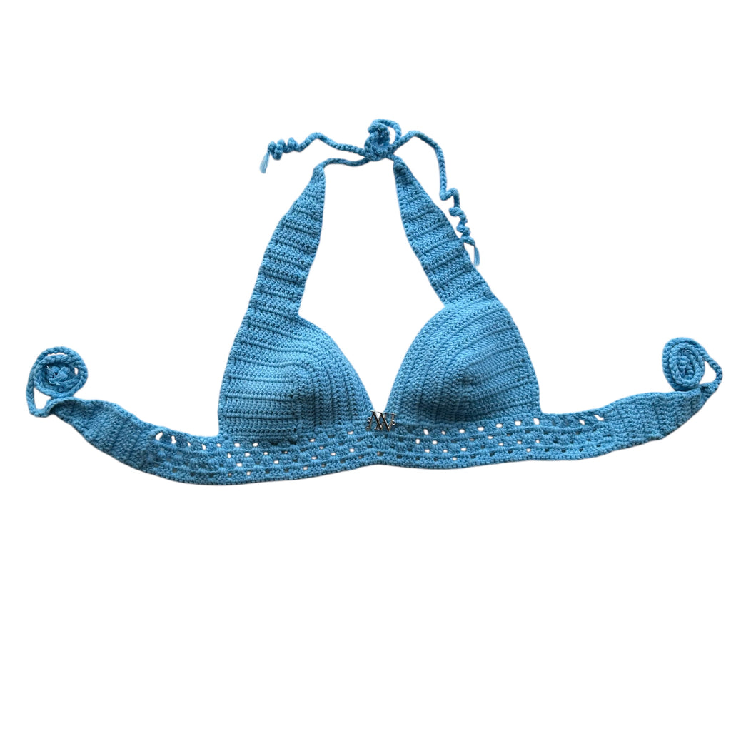 Sky Blue Square Bralette Handmade Crochet Bikini Top by Nikita Naomi