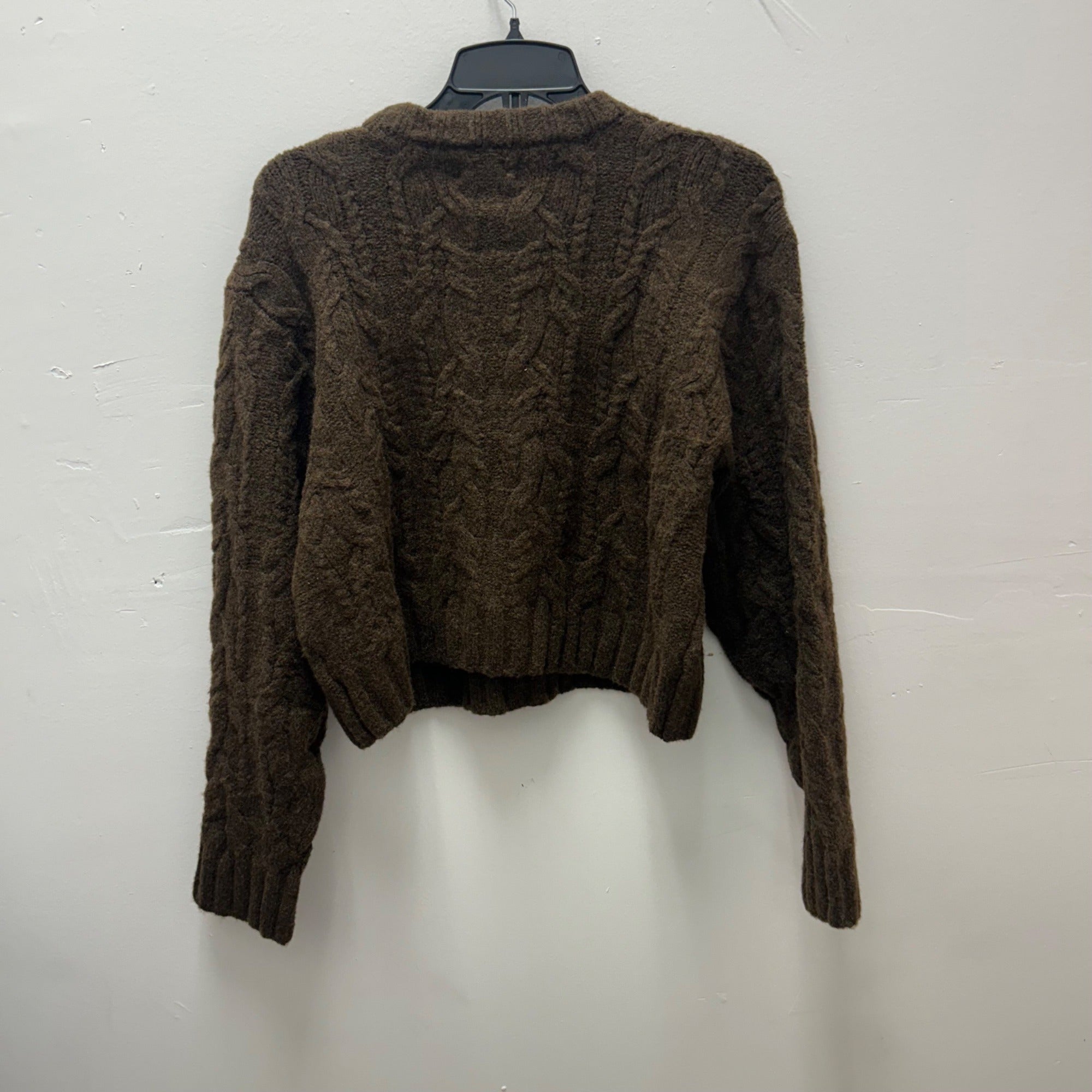 K-178 Universal Thread Women's Small Cozy Cable Crewneck Pullover Sweater - Brown