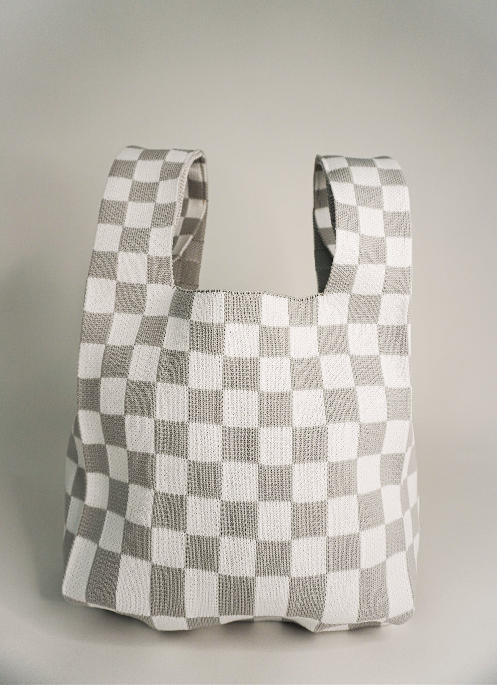 Classic Checkered Grey Handbag