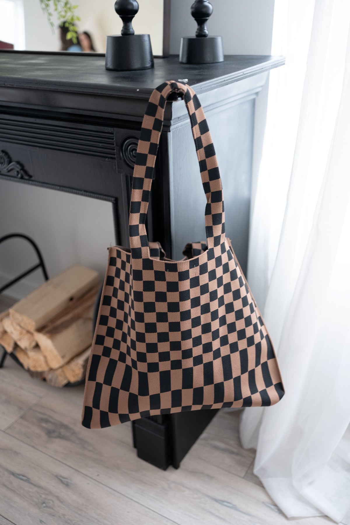 Classic Checkered Skinny Tote