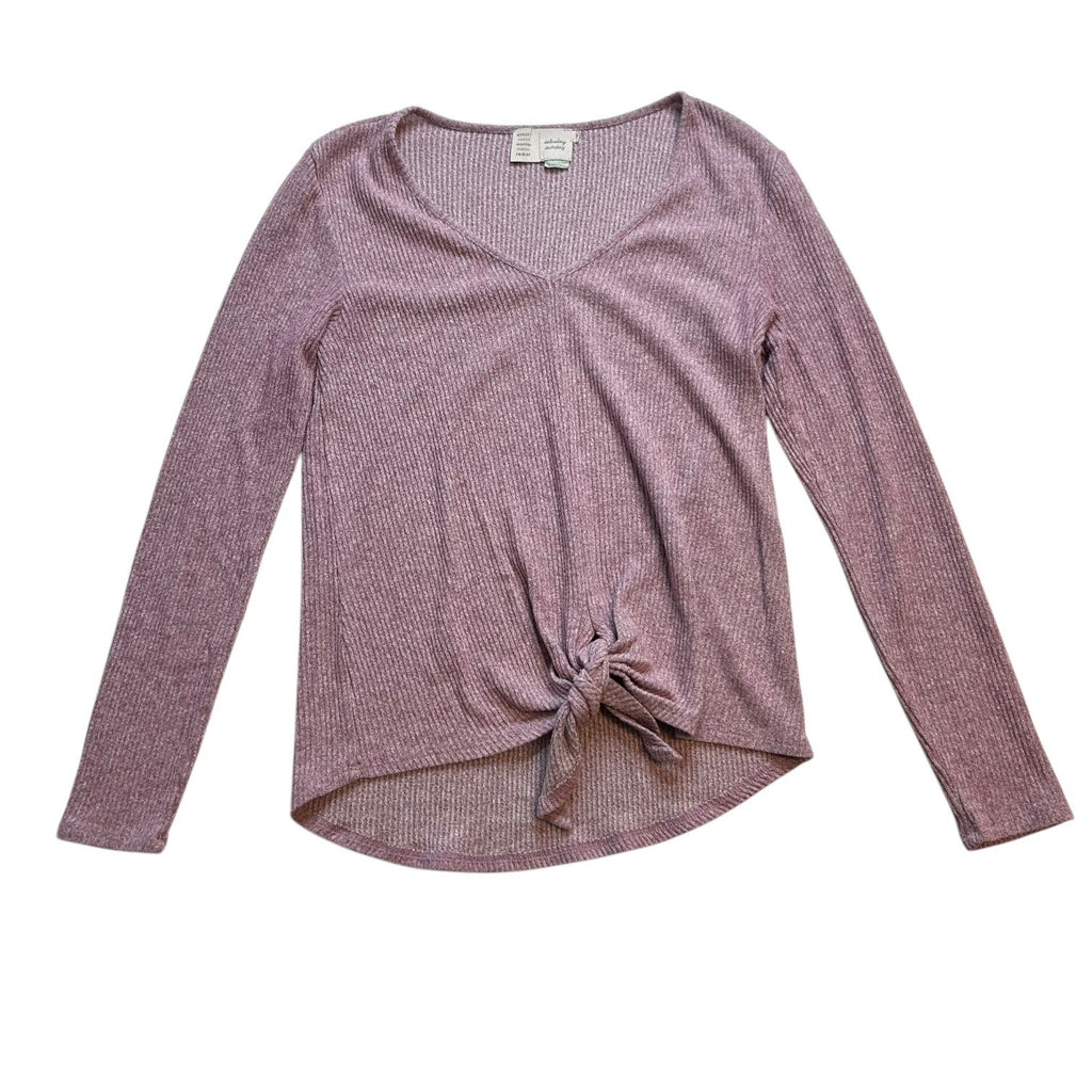 Saturday Sunday by Anthropologie Women's Size XS Purple V-Neck Ribbed Knit Top