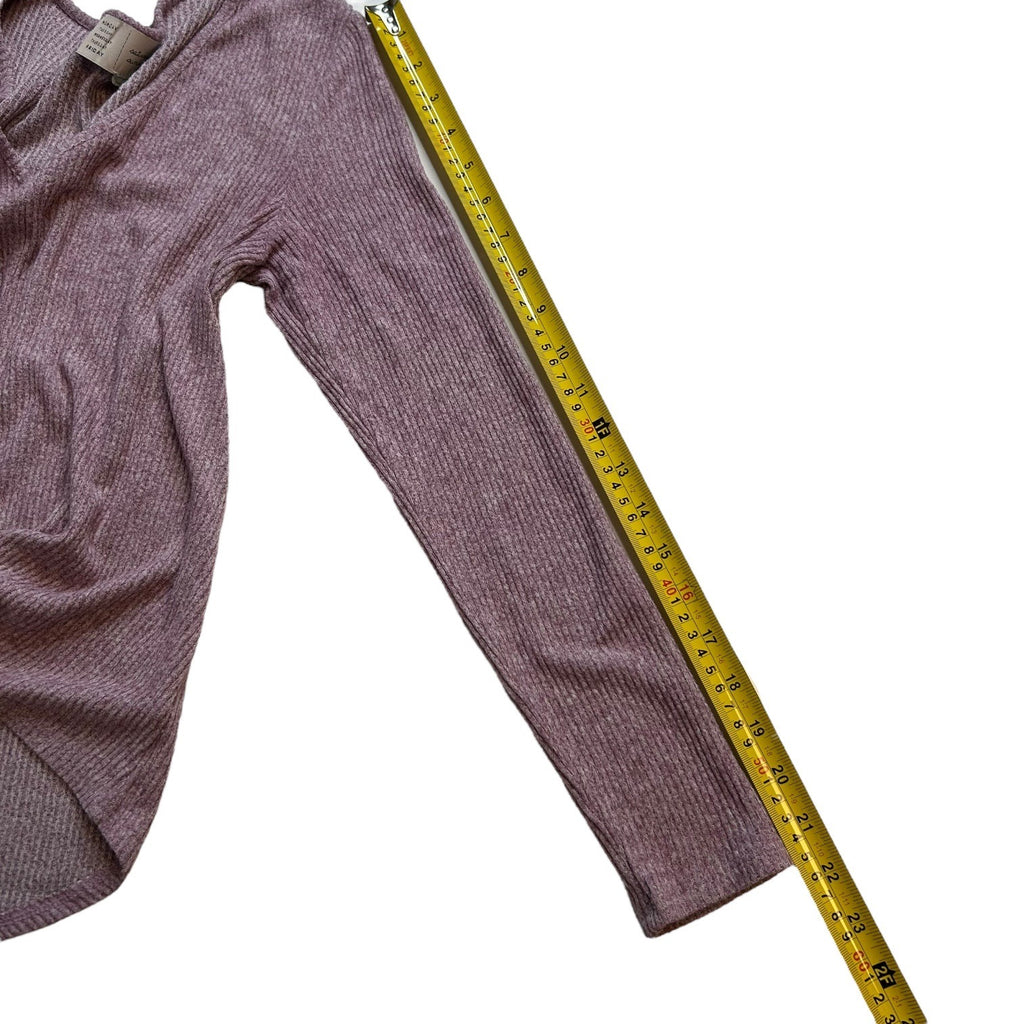 Saturday Sunday by Anthropologie Women's Size XS Purple V-Neck Ribbed Knit Top