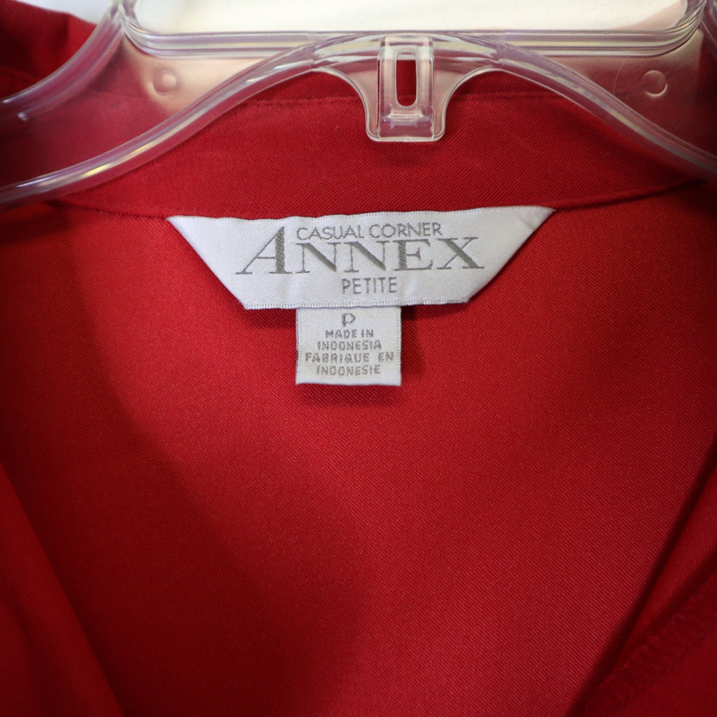 DG-182 Annex Petite Casual Corner Red Button-Up Shirt Long Sleeve