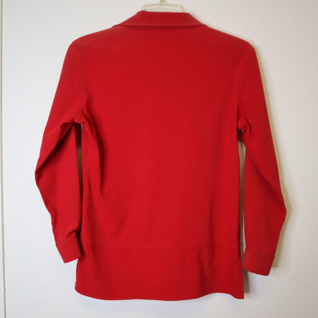 DG-182 Annex Petite Casual Corner Red Button-Up Shirt Long Sleeve