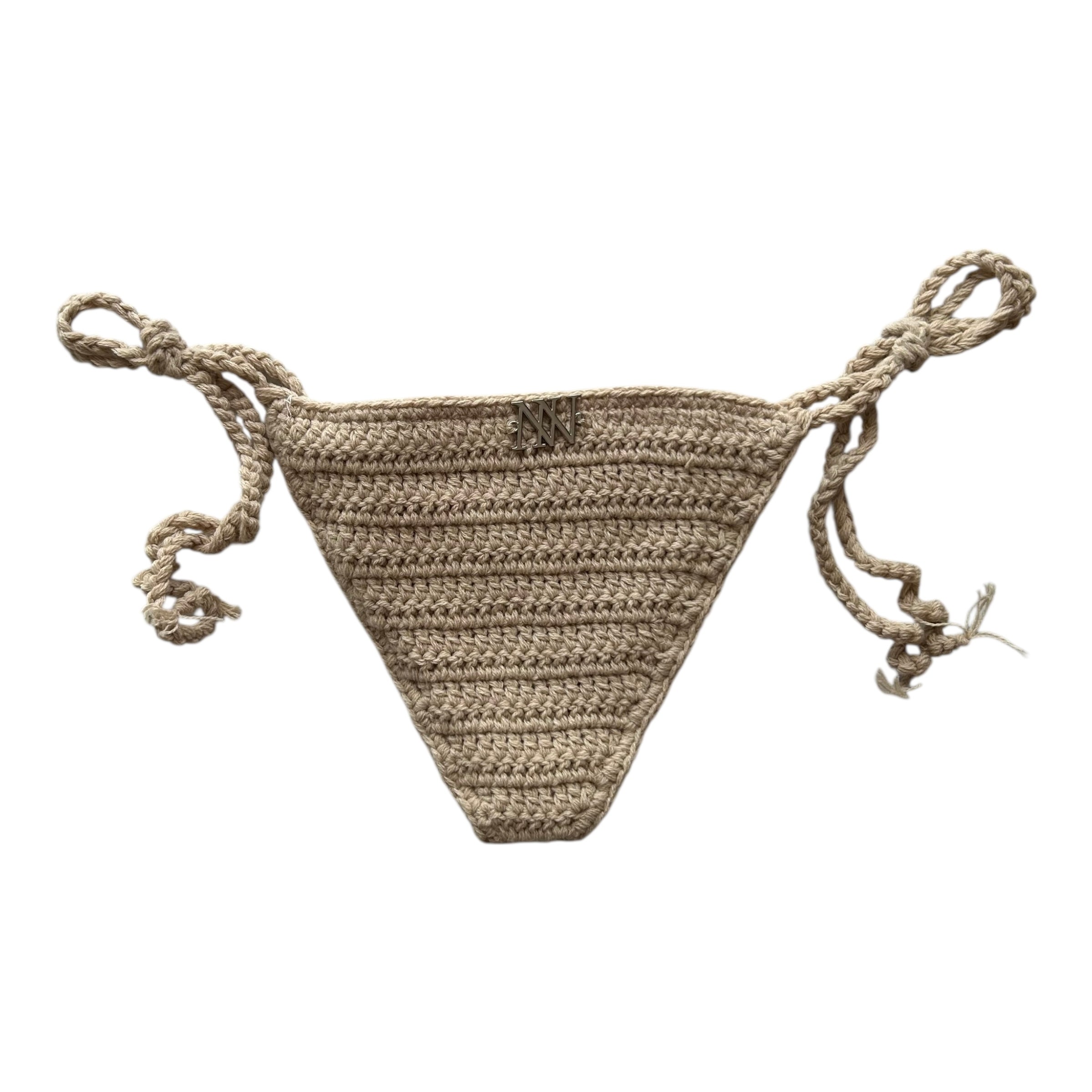 Beige Mini Crochet Bikini Bottom by Nikita Naomi