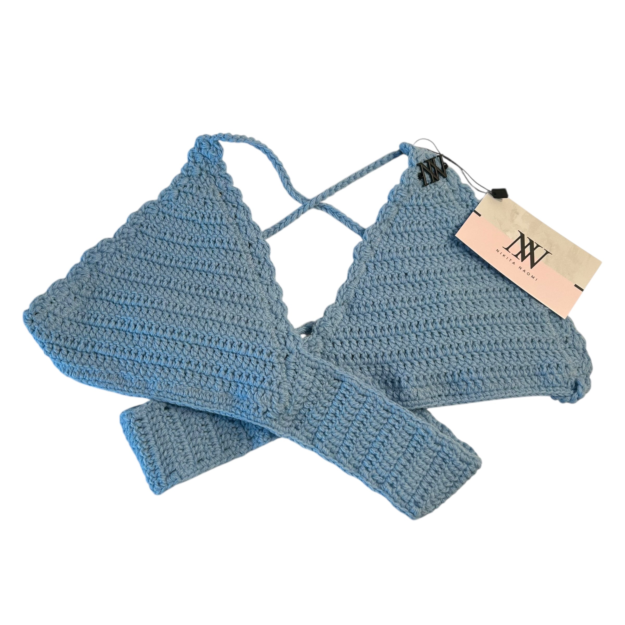 Sky Blue Body Wrap Crochet Bikini Top by Nikita Naomi