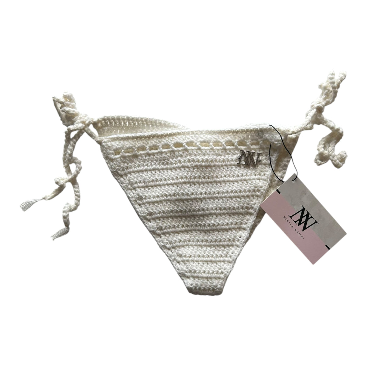 White Nova Crochet Bikini Bottom by Nikita Naomi