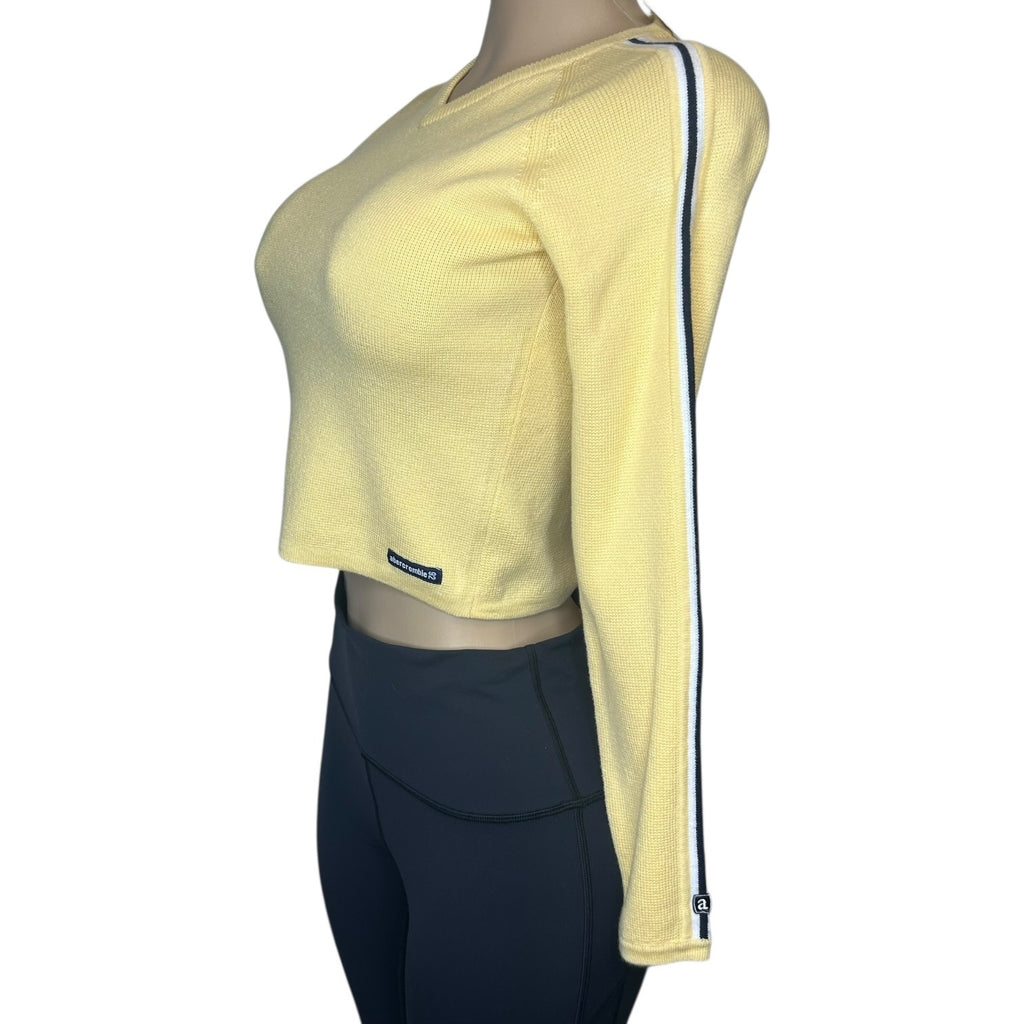 TG-38 Abercrombie & Fitch Kids Size M Yellow Knit V-neck Sweater, NWT