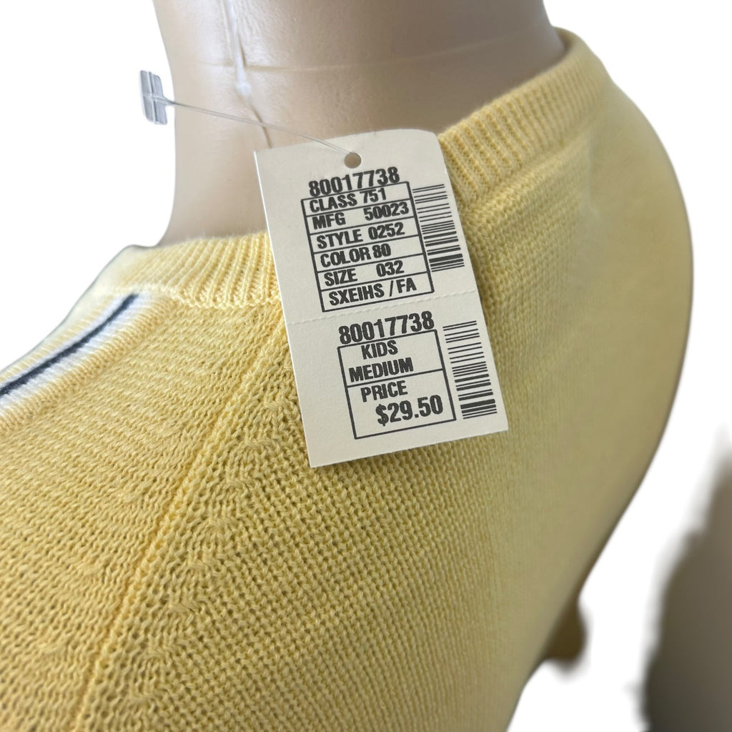 TG-38 Abercrombie & Fitch Kids Size M Yellow Knit V-neck Sweater, NWT
