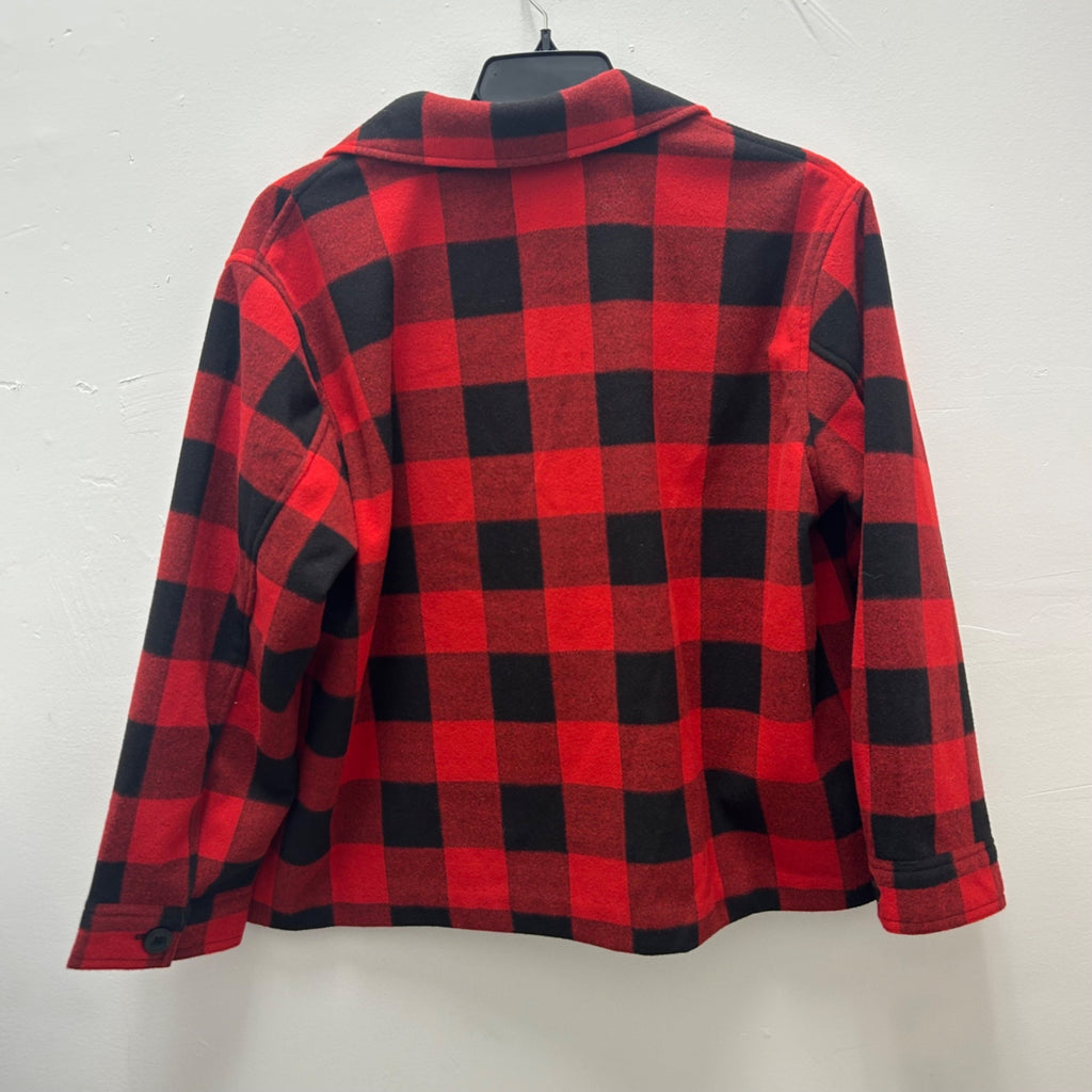 K-156 Woolrich x Target Buffalo Check Melton Jacket Red/Black Women's Size Large