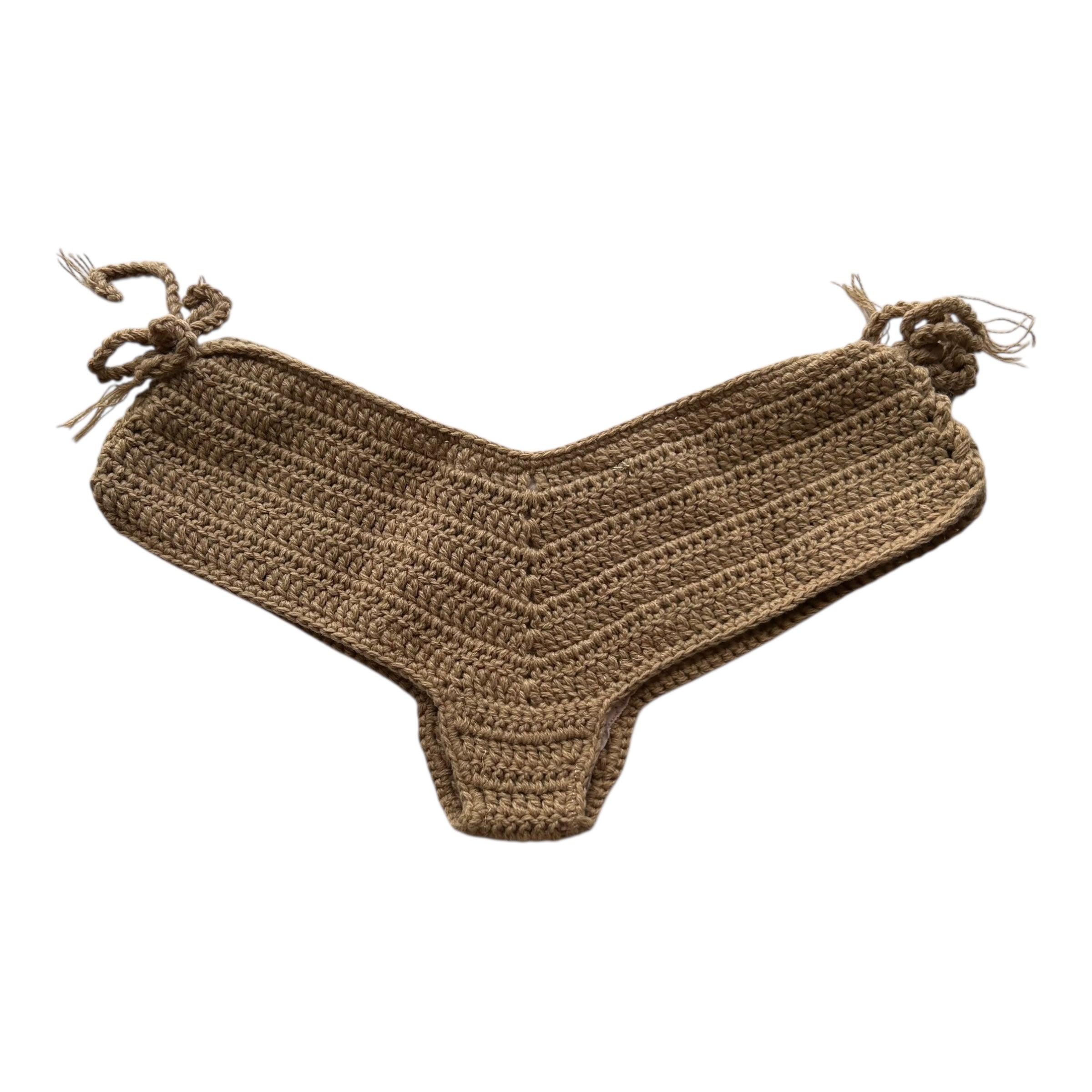 Tan Boy-Shorts Crochet Bikini Bottom by Nikita Naomi