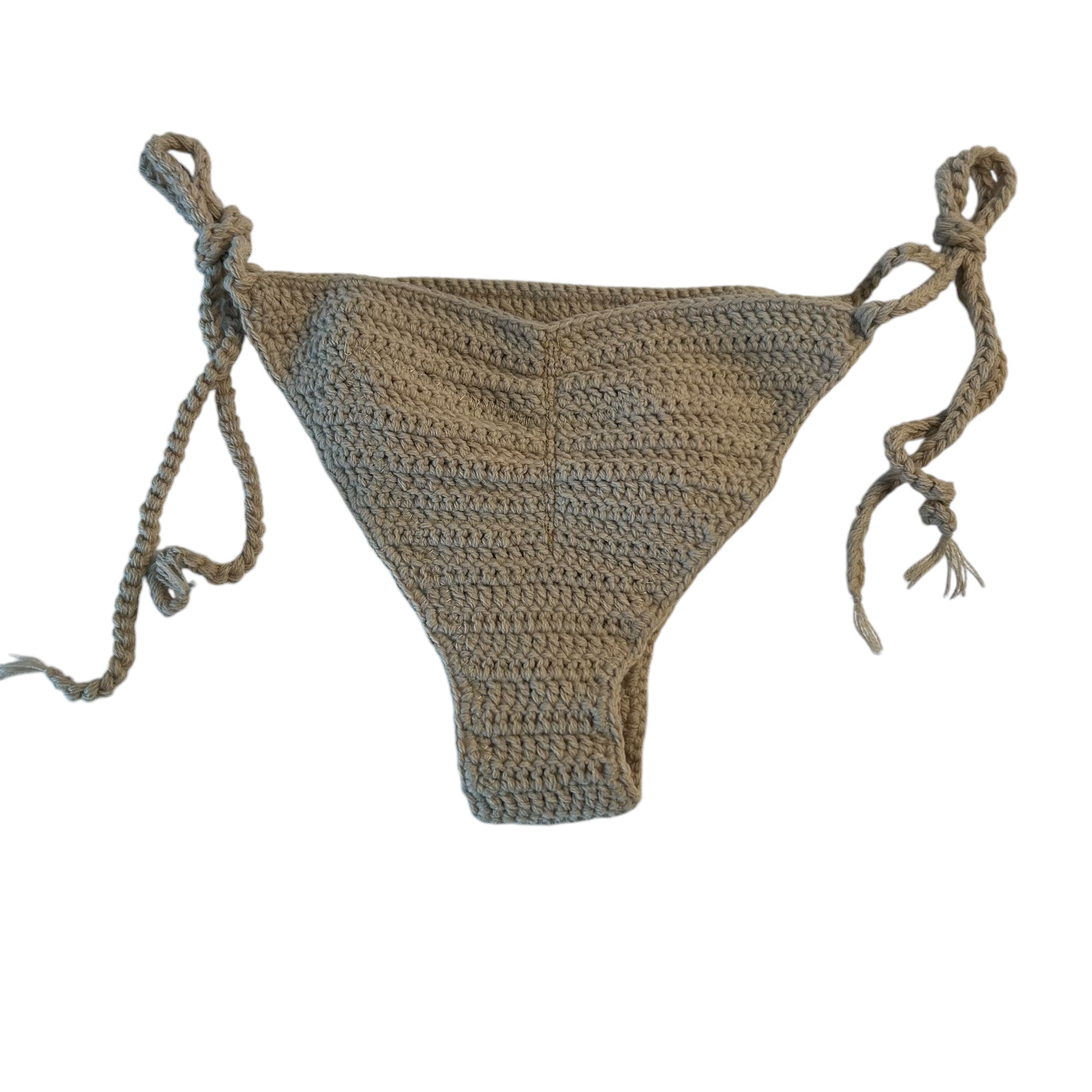 Beige Nova Crochet Bikini Bottom by Nikita Naomi