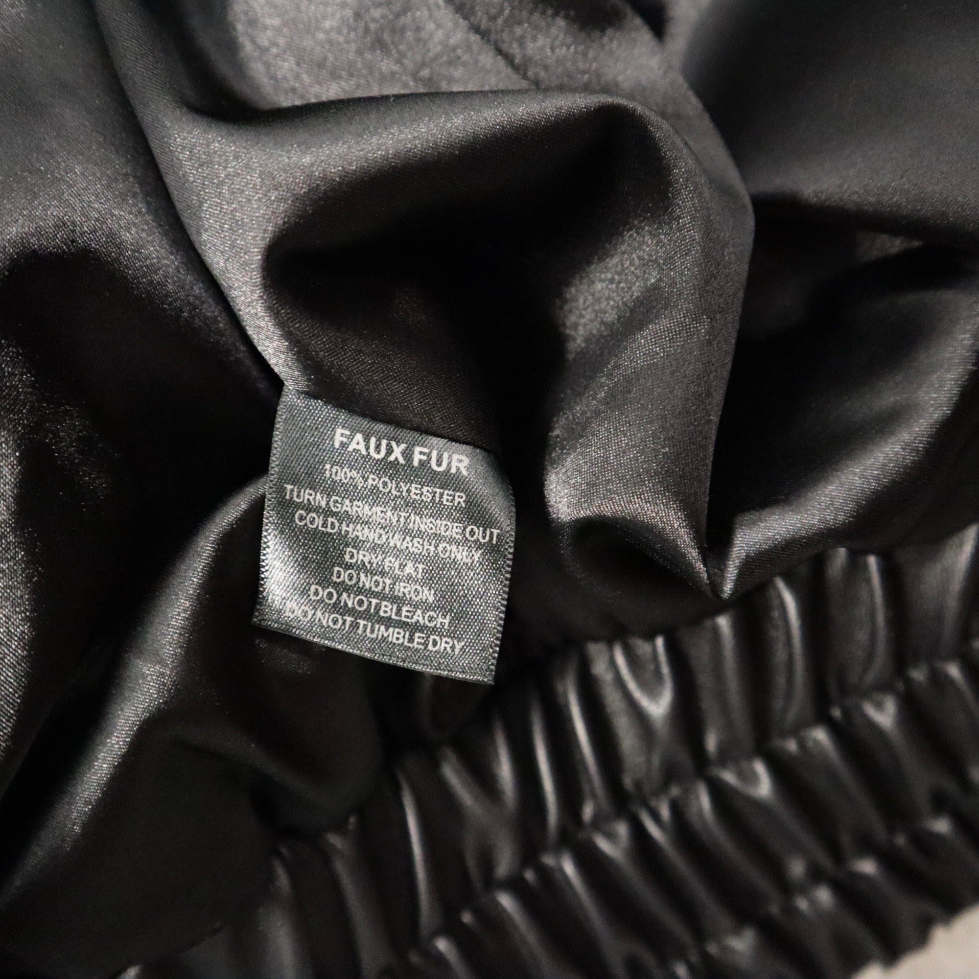 I.AM.GIA Black Faux Fur Hooded Jacket Small Size