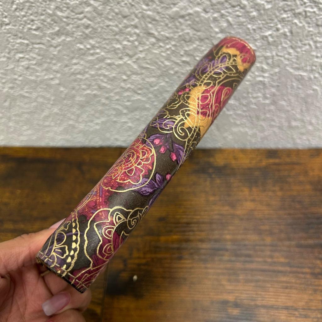 Patricia Nash Leather Wallet With Floral Print & Gold Accents Snap Closure