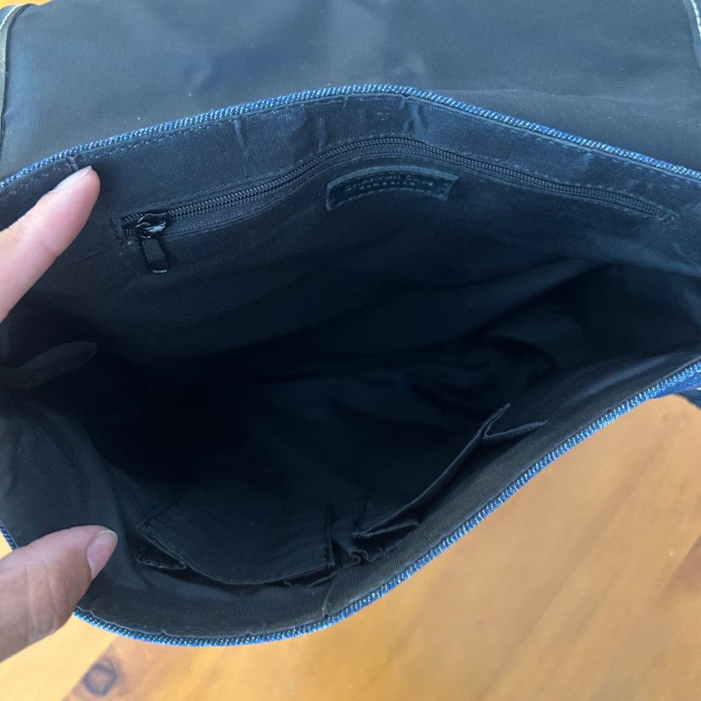 Charter Club Dark Blue Denim Crossbody Messenger Bag