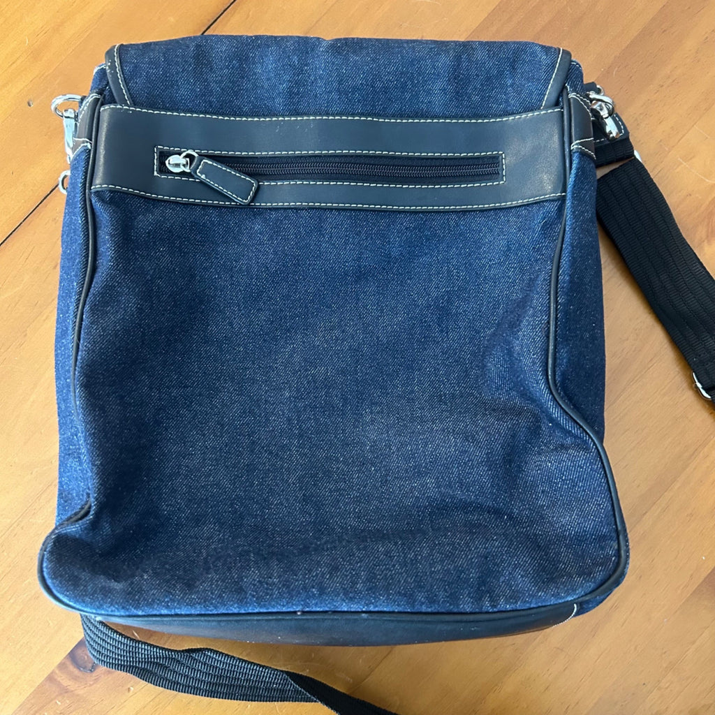 Charter Club Dark Blue Denim Crossbody Messenger Bag