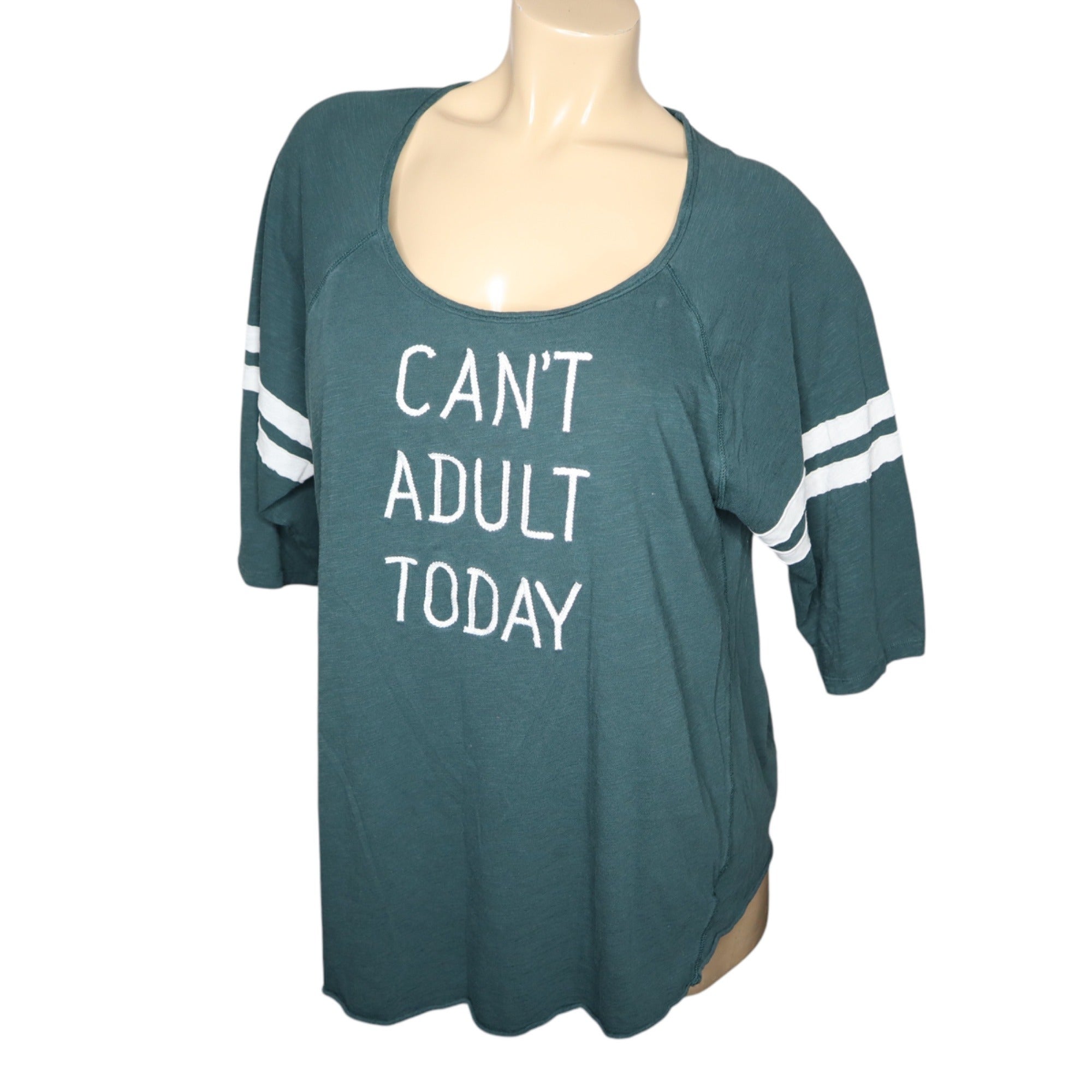 Cant Adult Today Graphic Tee By Torrid Size 3 Green With White Text