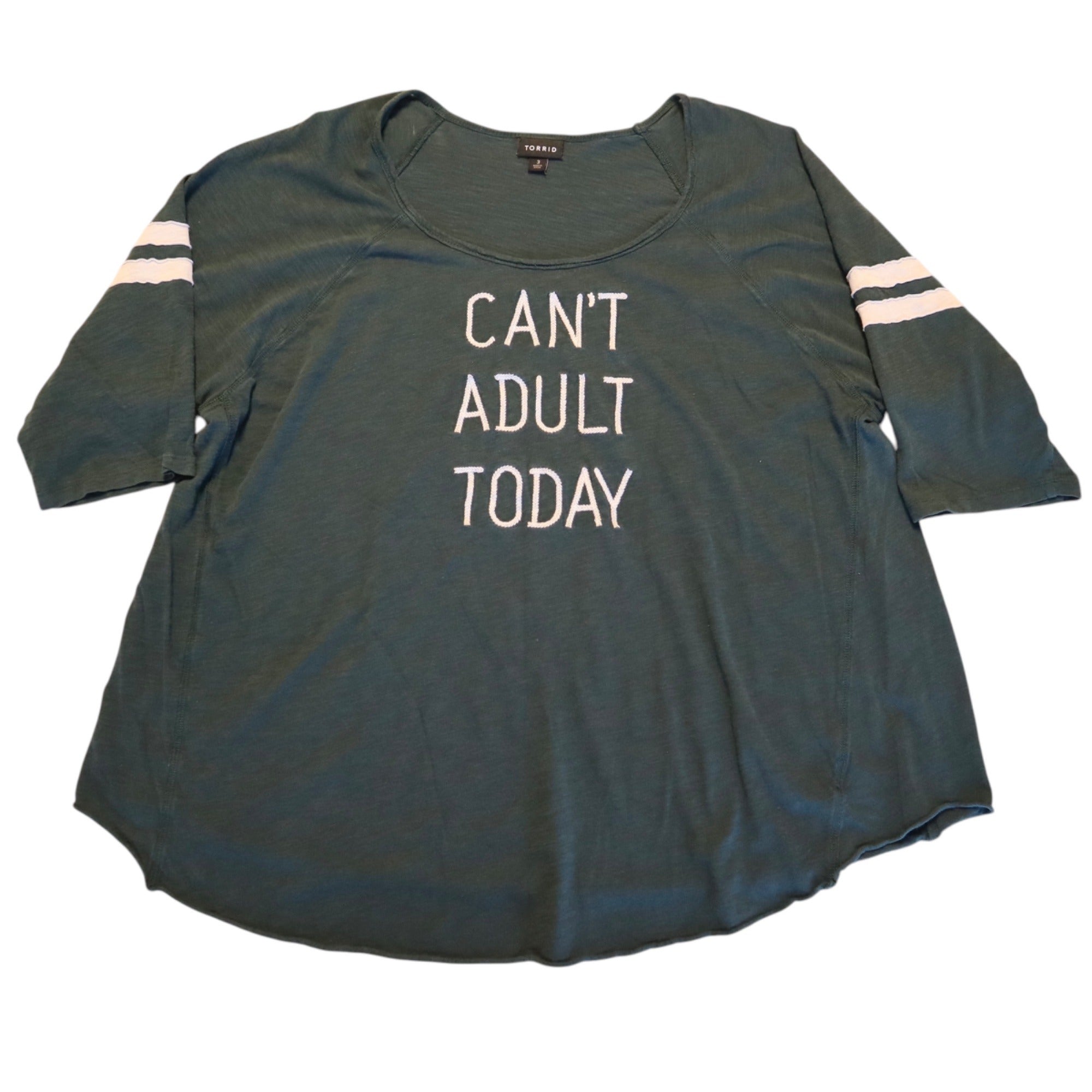 Cant Adult Today Graphic Tee By Torrid Size 3 Green With White Text